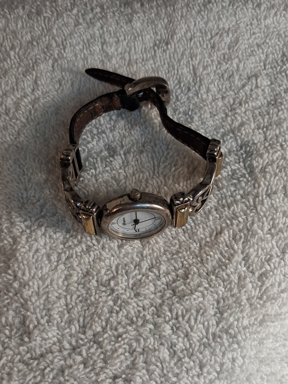 Brighton - Vintage Women’s Two-Tone Bracelet Watch - White Dial